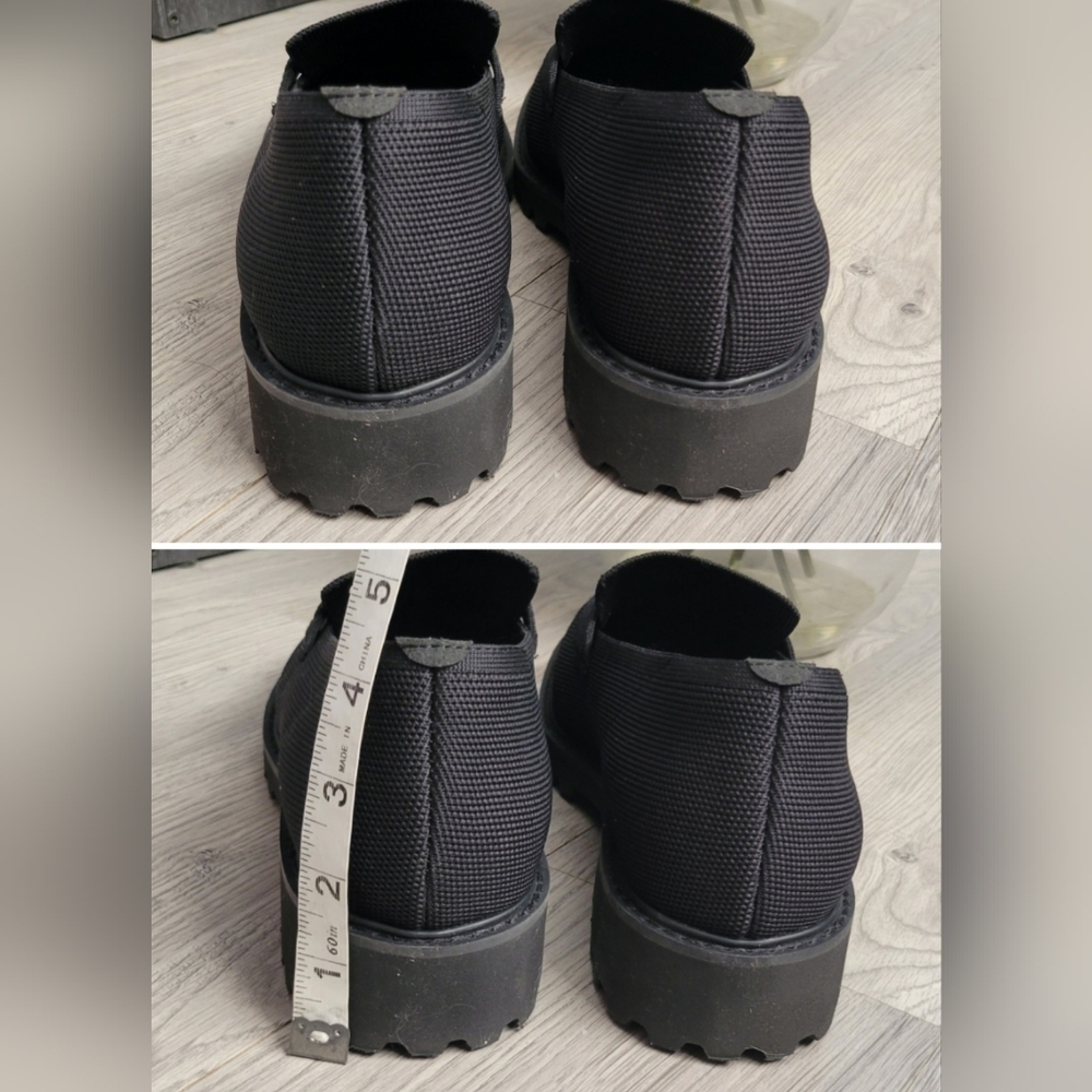 Vivaia Francesca Black Round-Toe Platform Chunky Heel Penny Loafers, US 11 EU 43 - Picture 9 of 16